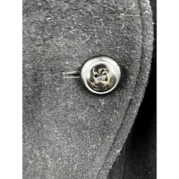 Cole Haan Womens Coat Size 4 Button Front Belted Trench Wool Blend Black - Picture 3 of 6